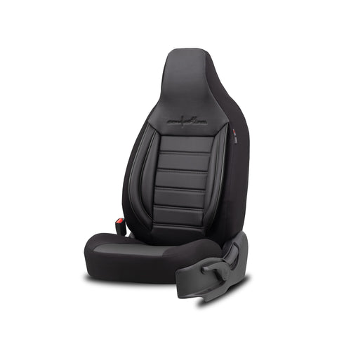 Set Tapițerie Comfortline City – Negru, cu Piele Eco, pentru Scaune Față și Spate (Pentru mașini mici de oraș)