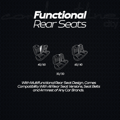 Set Tapițerie Comfortline City – Negru/Gri, cu Piele Eco, pentru Scaune Față și Spate (Pentru mașini mici de oraș)