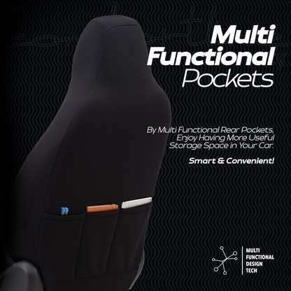 Set Tapițerie Comfortline City – Negru/Gri, cu Alcantara, pentru Scaune Față și Spate (Pentru mașini mici de oraș)