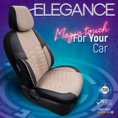Set Tapițerie Elegance – Negru/Bej, Textil, pentru Scaune Față și Spate