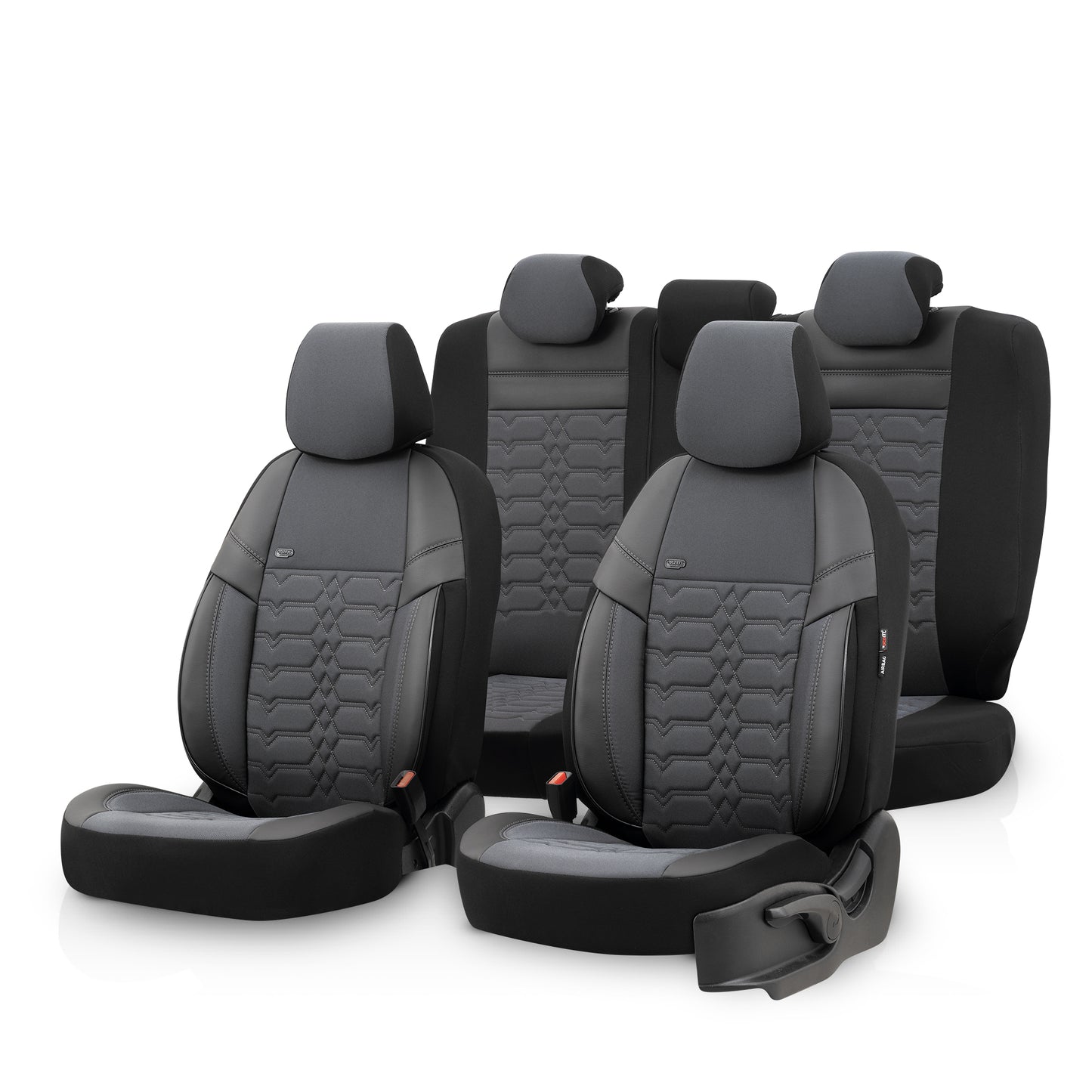 Set Tapițerie Elegance – Gri/Negru, Textil, pentru Scaune Față și Spate