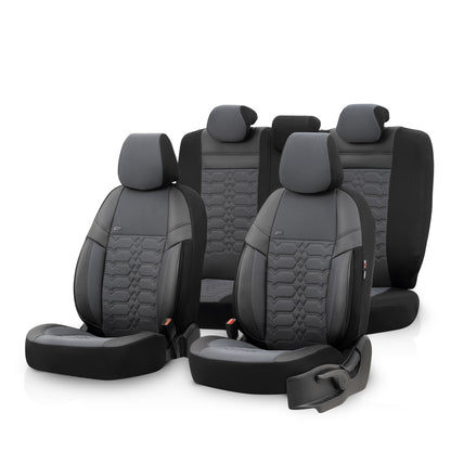 Set Tapițerie Elegance – Gri/Negru, Textil, pentru Scaune Față și Spate