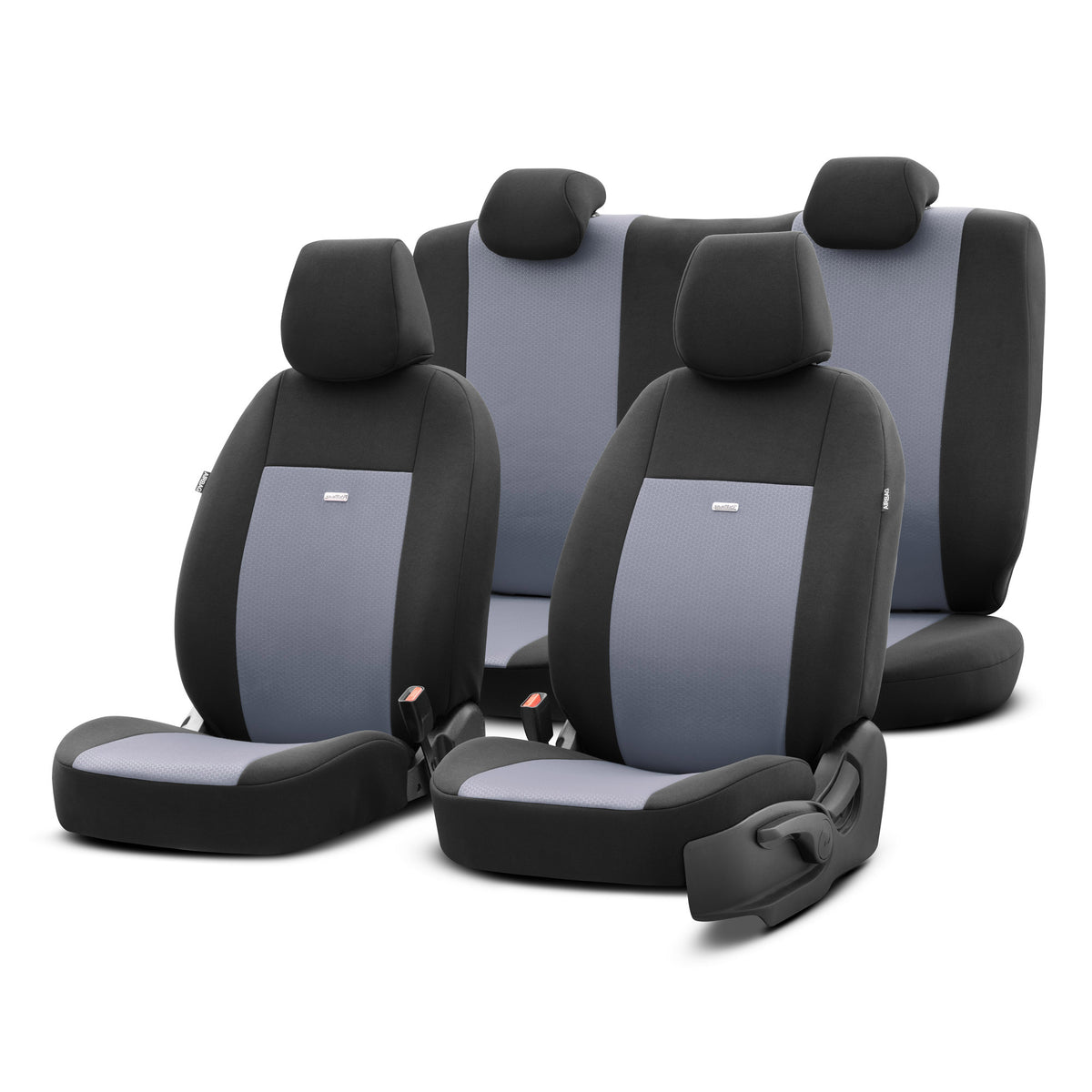 Set de huse Selectedfit Flex 102 – Negru/gri, pentru scaunele din față și din spate