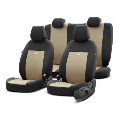 Set de huse Selectedfit Flex 103 – negru/bej, pentru scaunele din față și din spate