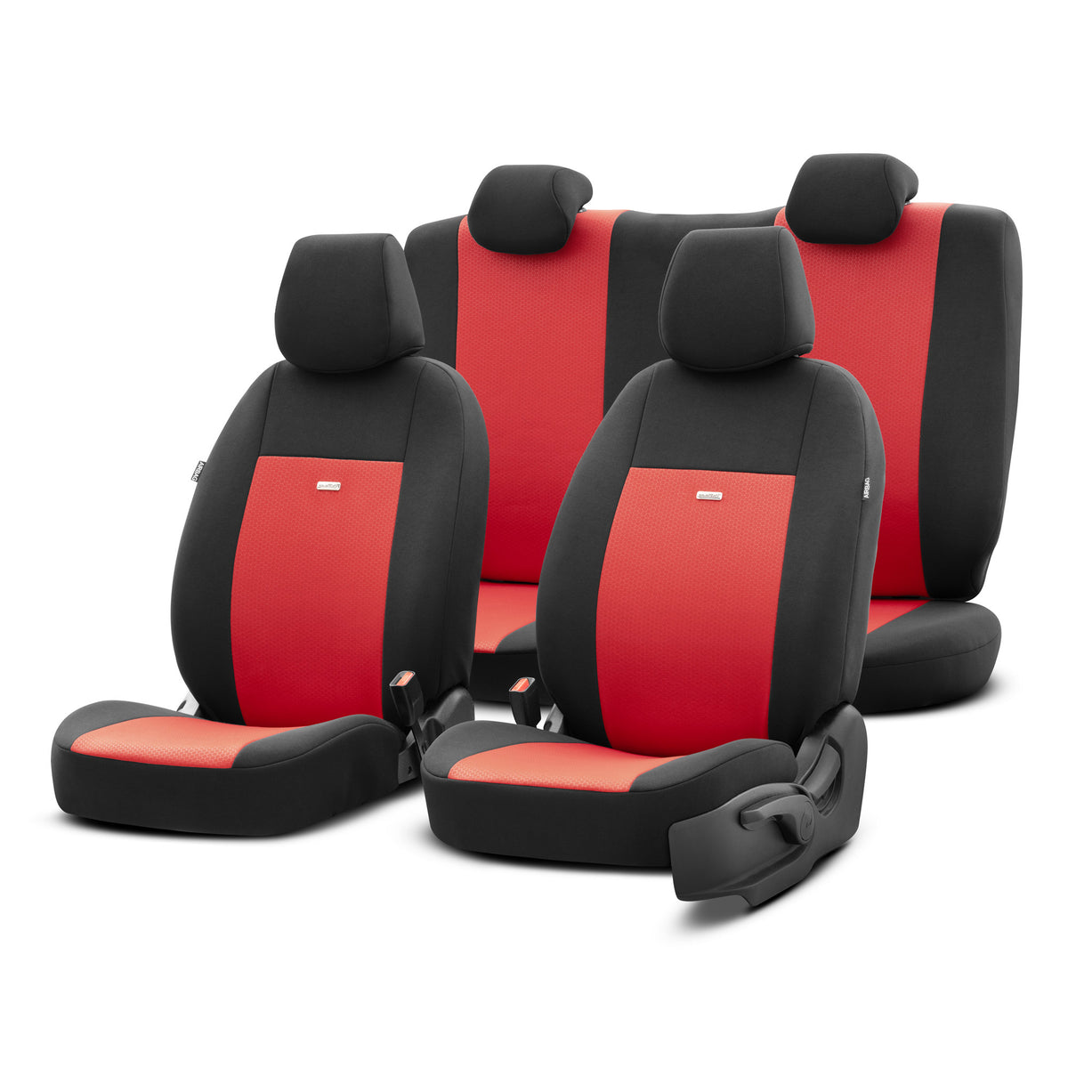 Set de tapițerie Selectedfit Flex 104 – negru/roșu, pentru scaunele din față și din spate