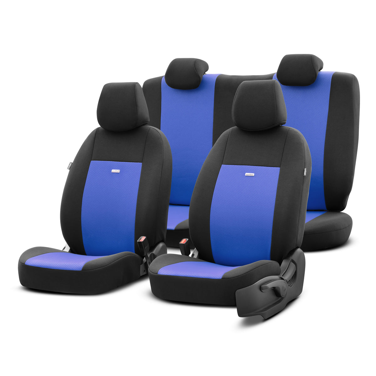 Set de huse Selectedfit Flex 107 – Negru/albastru, pentru scaunele din față și din spate