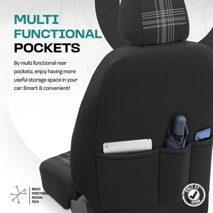 Set Tapițerie GTI Sports – Negru/Alb, Textil, pentru Scaune Față și Spate