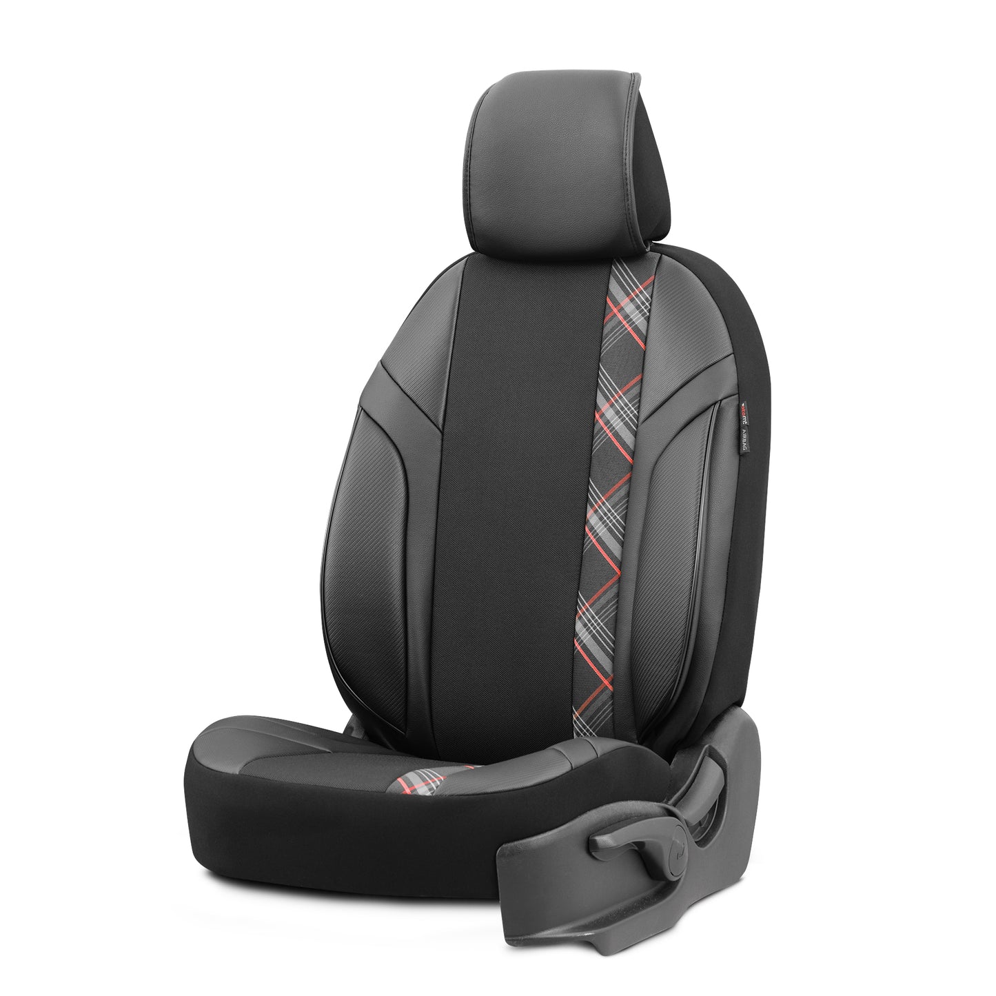 Set Tapițerie Horizon – Negru/Roșu, Textil/Piele, pentru Scaune Față și Spate