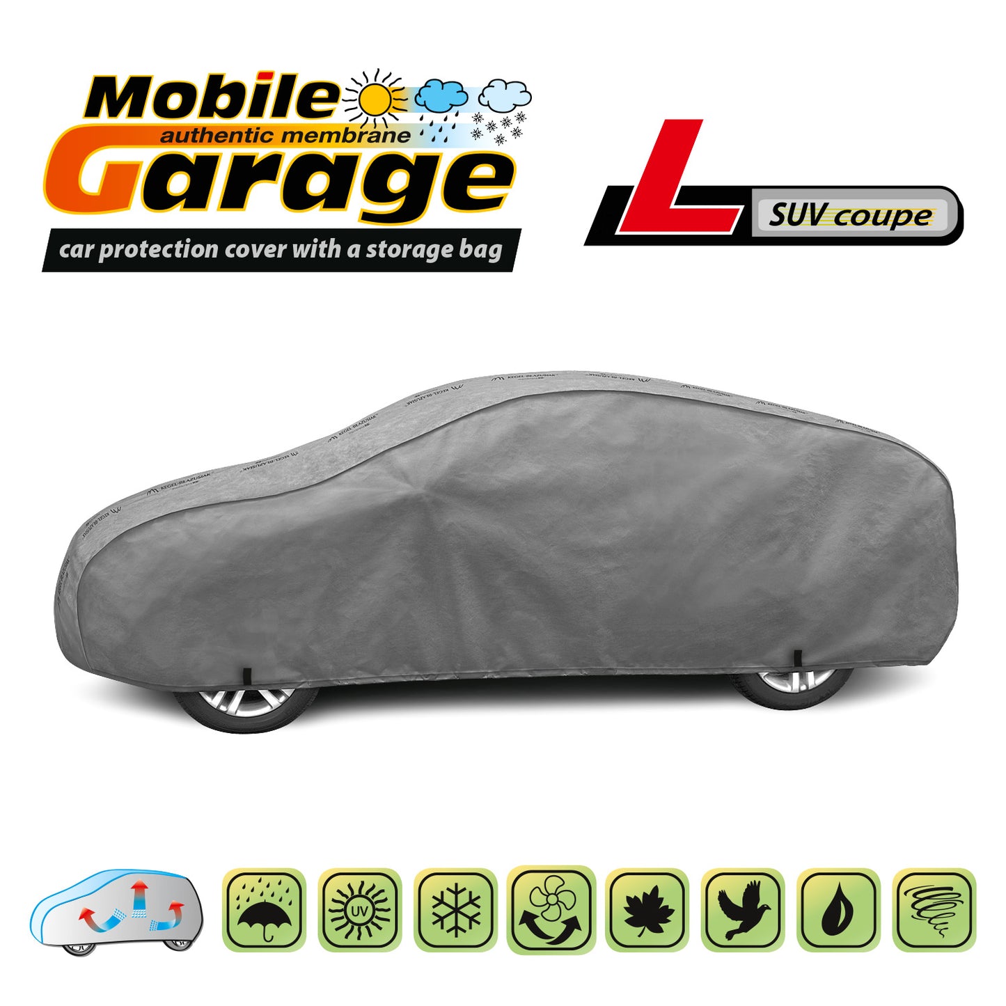 Husă pentru mașină Kegel Mobile mărimea L gri pentru SUV Coupe 450-475 cm