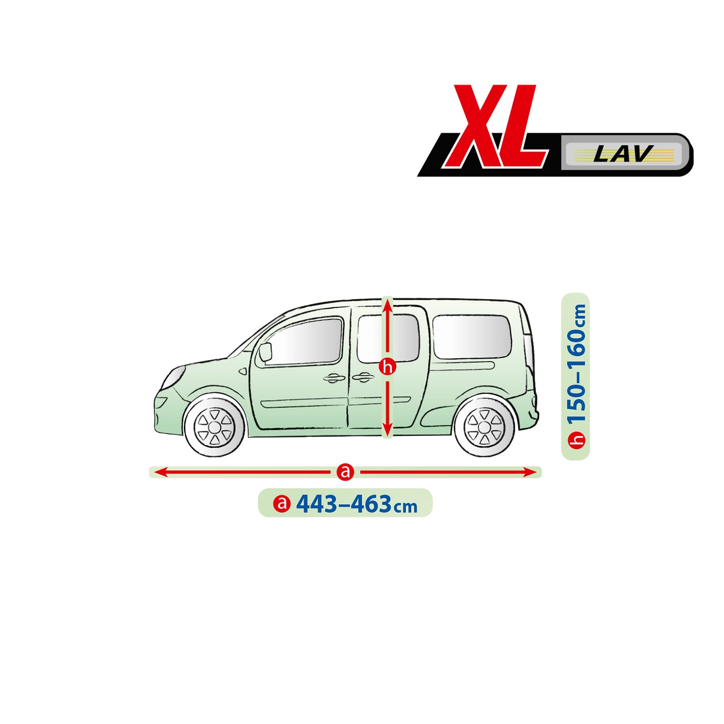 Husă pentru mașină Kegel Mobile mărimea XL gri pentru VAN 443-463 cm