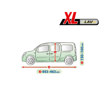 Husă pentru mașină Kegel Mobile mărimea XL gri pentru VAN 443-463 cm