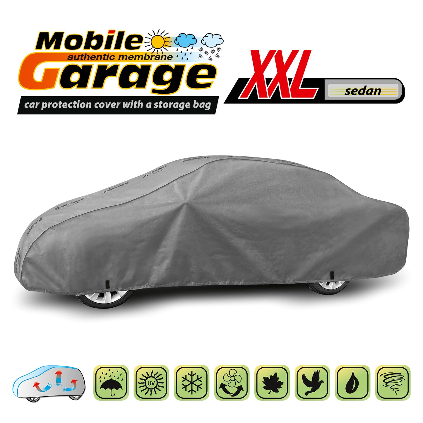 Husă pentru mașină Kegel Mobile mărimea XXL gri pentru Sedan 500-535 cm