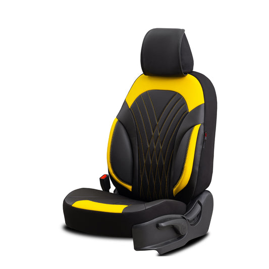 Set de tapițerie Progressive 109 - Negru/galben, pentru scaunele din față și din spate