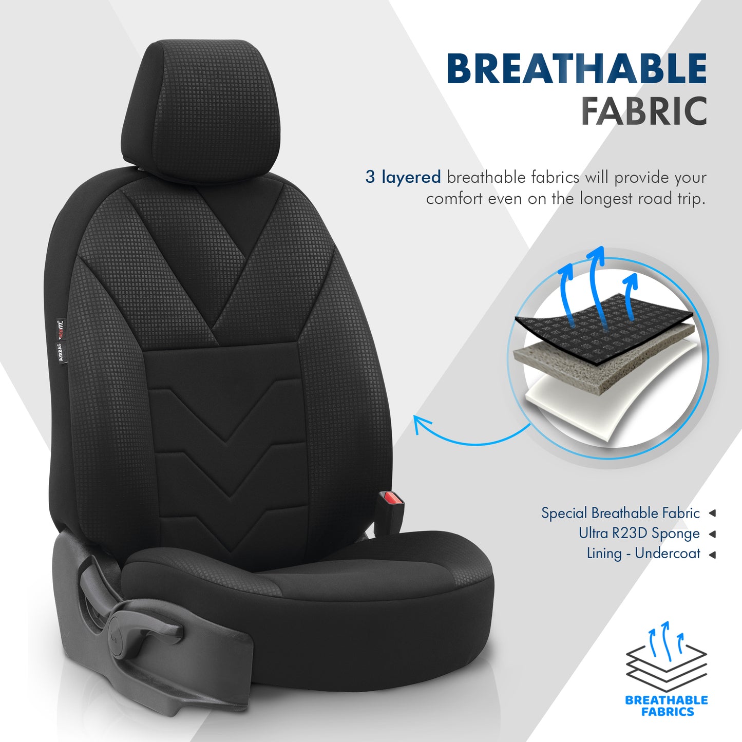 Set Tapițerie Tempo – Negru, Textil, pentru Scaune Față și Spate