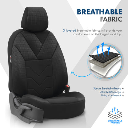 Set Tapițerie Tempo – Negru, Textil, pentru Scaune Față și Spate
